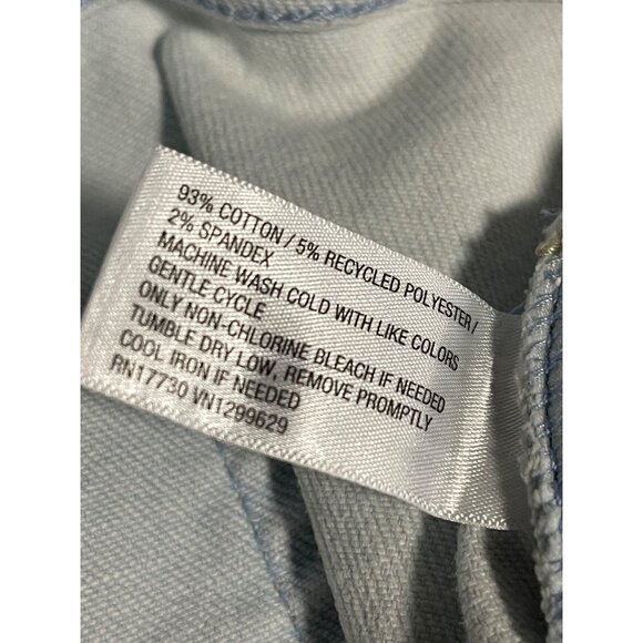 Ava & Viv High Rise Midi Denim Shorts Light Wash Plus Size 24 With Frayed Hem - Picture 6 of 6